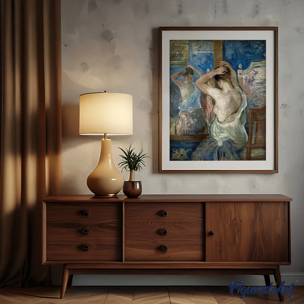 Figured'Art Morisot Voor de spiegel diamond painting 40x50 cm