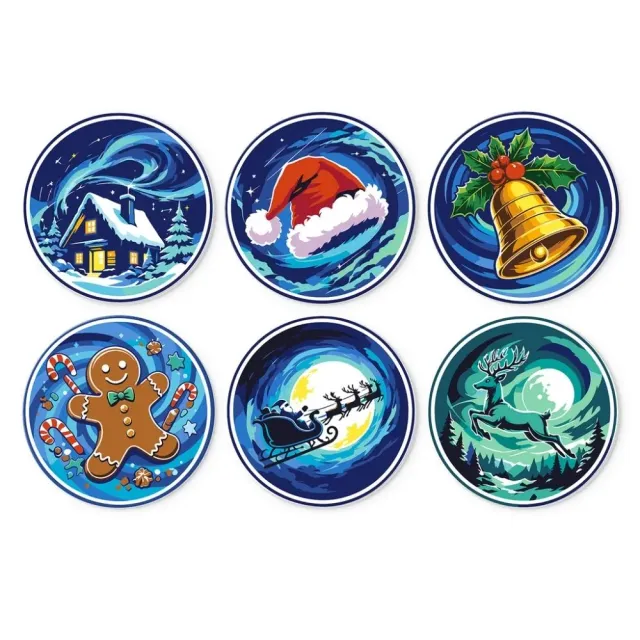 Figured'Art Mini Winterwonderen schijven schilderen 6x Ø20cm kerst