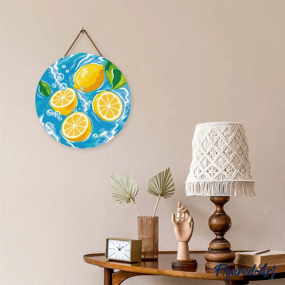 Figured'Art Citrusbries diamond painting houten schijf 30 cm rond