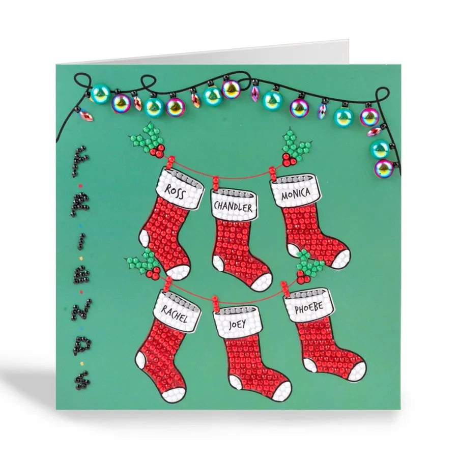 Craft Buddy Crystal Art Holiday Cheer Friends kaart 18x18 cm
