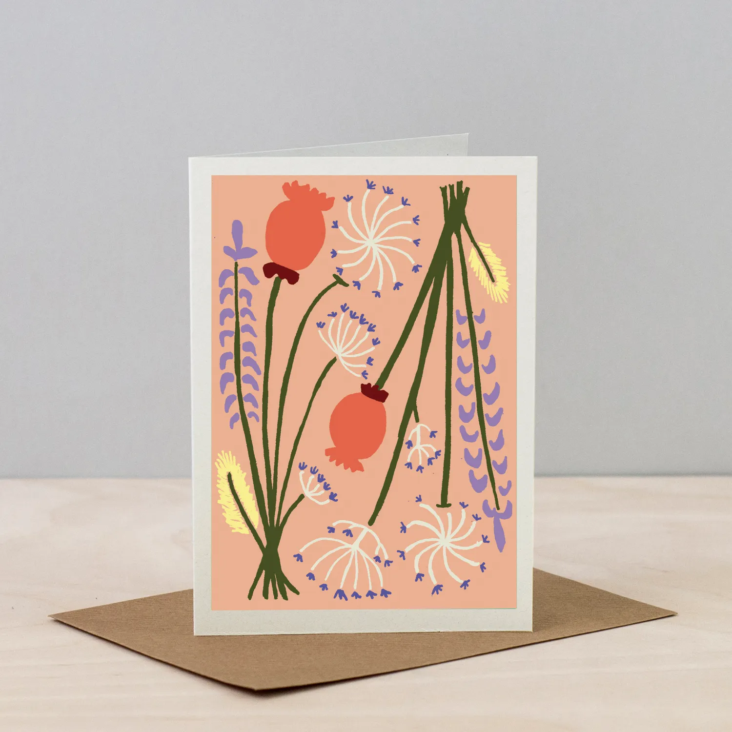 Studio Wald Dried Peach wenskaart A6 perzikkleurig