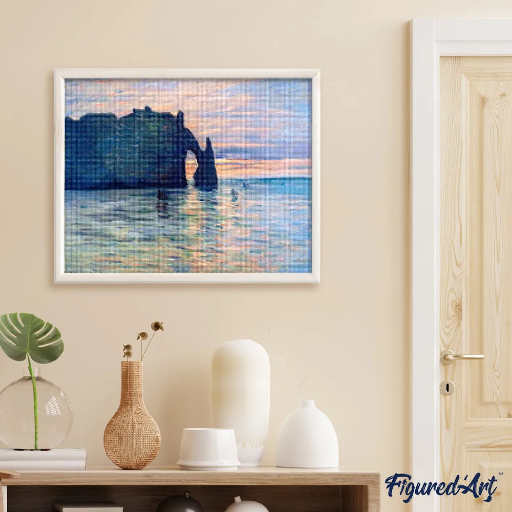 Figured'Art Klif bij Étretat Monet diamond painting 40x50 cm vierkant