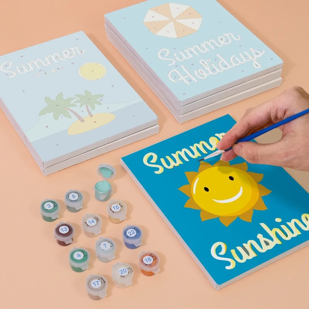 Figured'Art Mini schilderen op nummer Zomervakantie Posters 15x20cm 6st