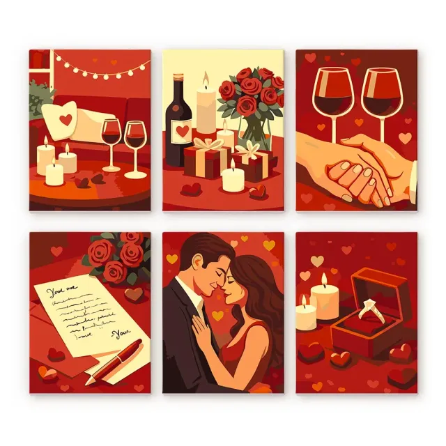 Figured'Art Romantiek en Liefde mini schilderen op nummer 6x15x20