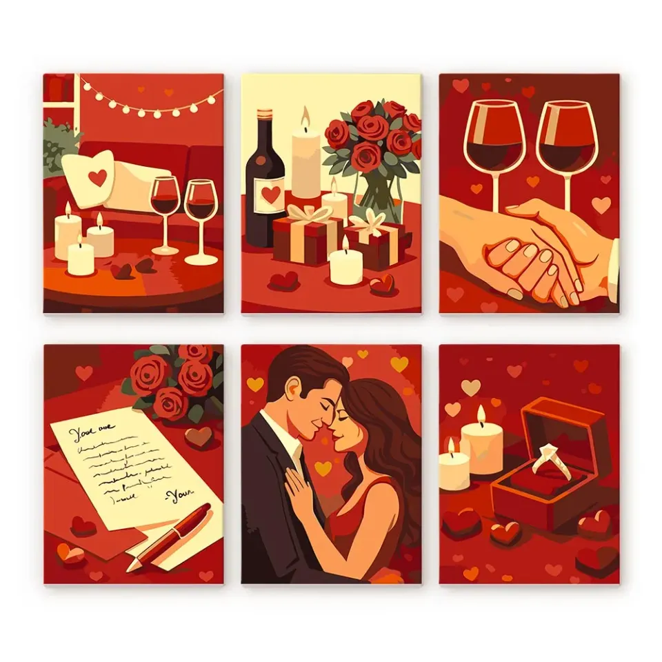 Figured'Art Romantiek en Liefde mini schilderen op nummer 6x15x20