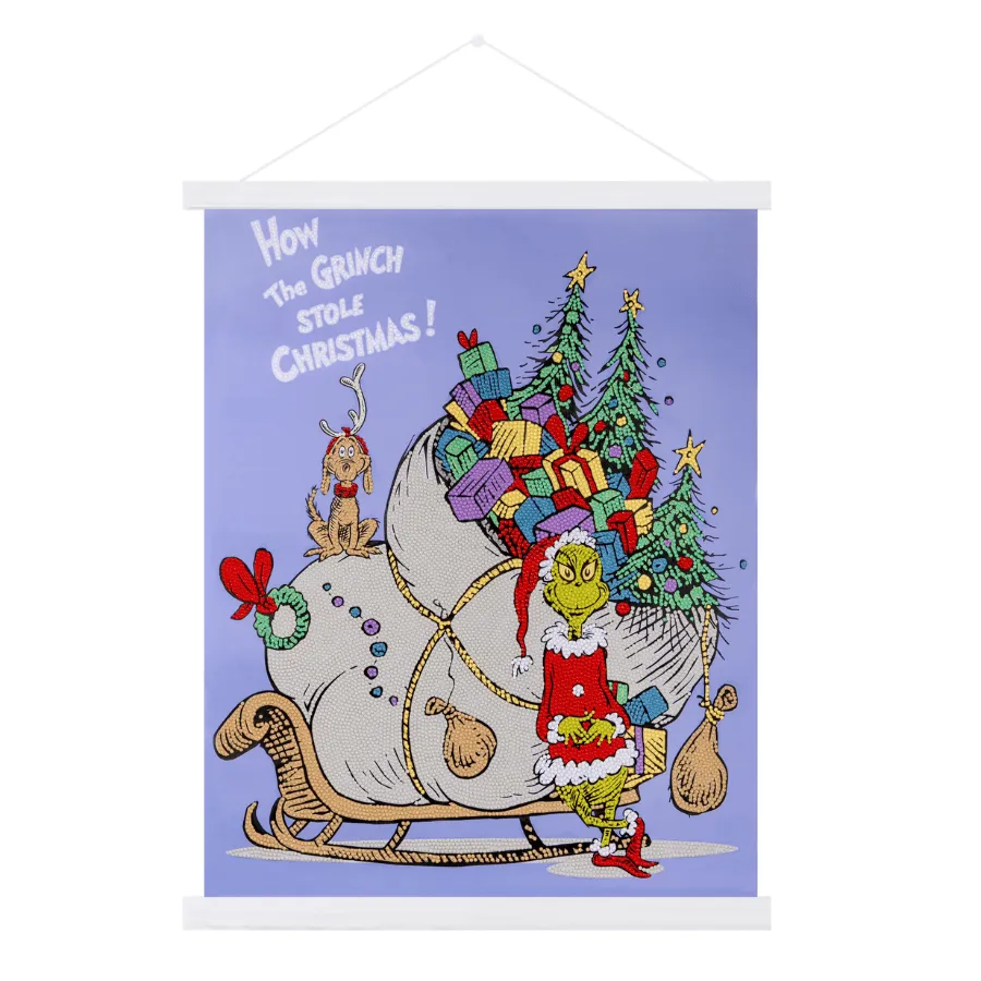 Craft Buddy Crystal Art Grinch Scroll 40x50cm partial kerst