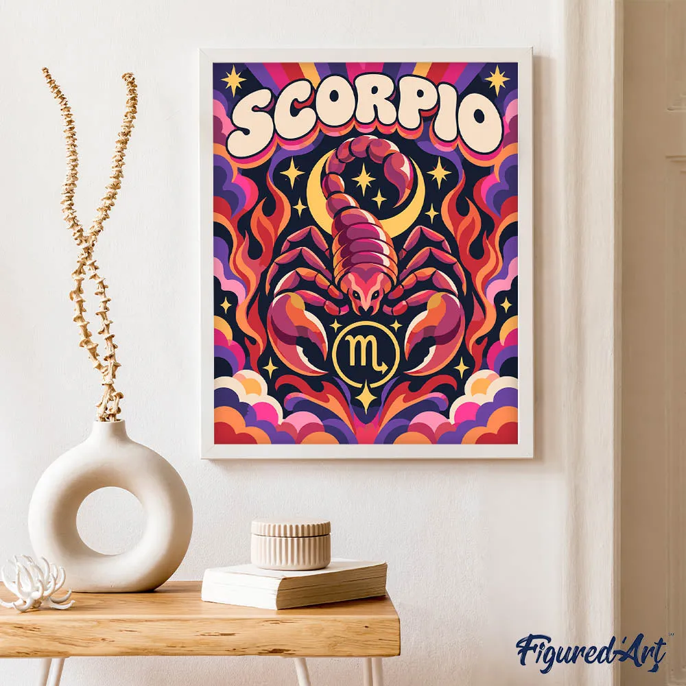 Figured'Art Retro Sterrenbeeld Schorpioen schilderen op nummer 40x50cm