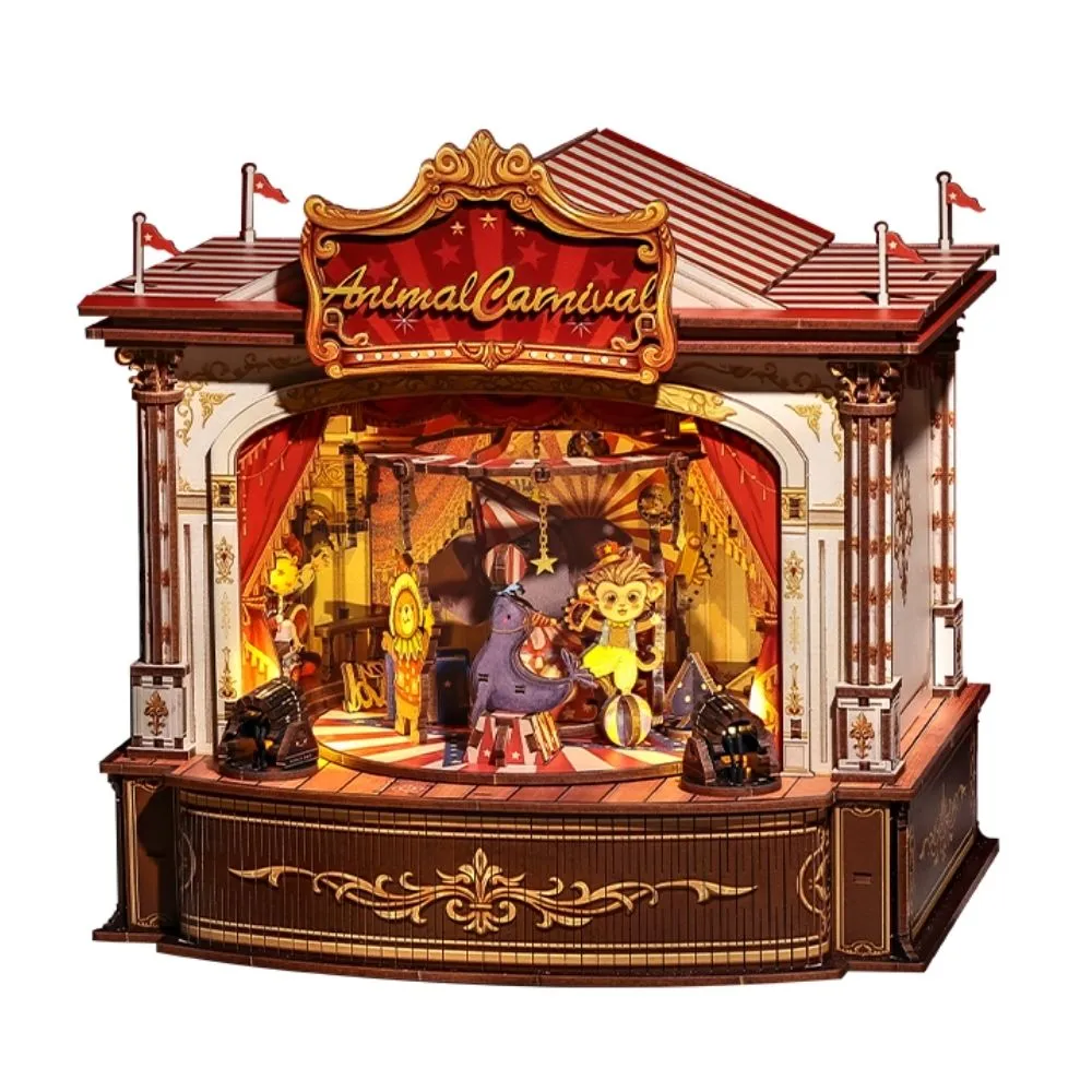 Figured'Art 3D Puzzel Dierenkermis 413 stukjes muziekdoos led