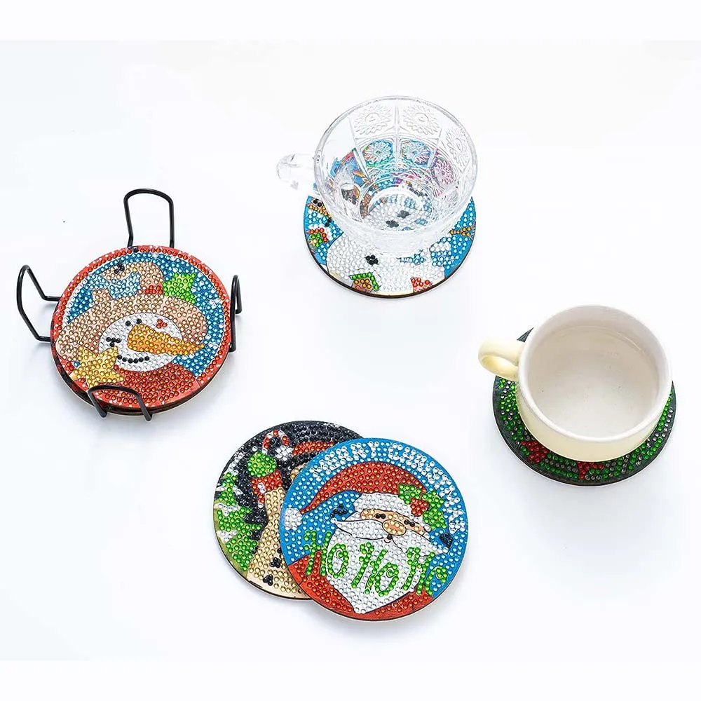 Figured'Art Kerstset 2 diamond painting onderzetters 6 stuks