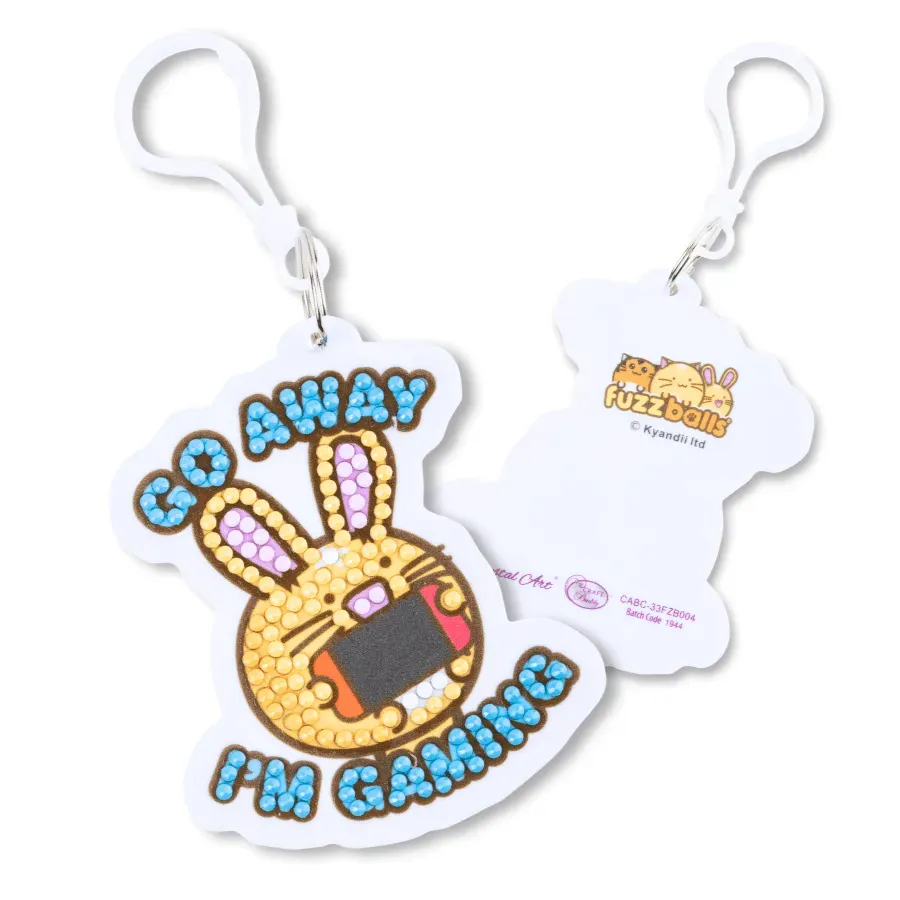Craft Buddy Crystal Art Go Away I'm Gaming sleutelhanger Ollie 9cm