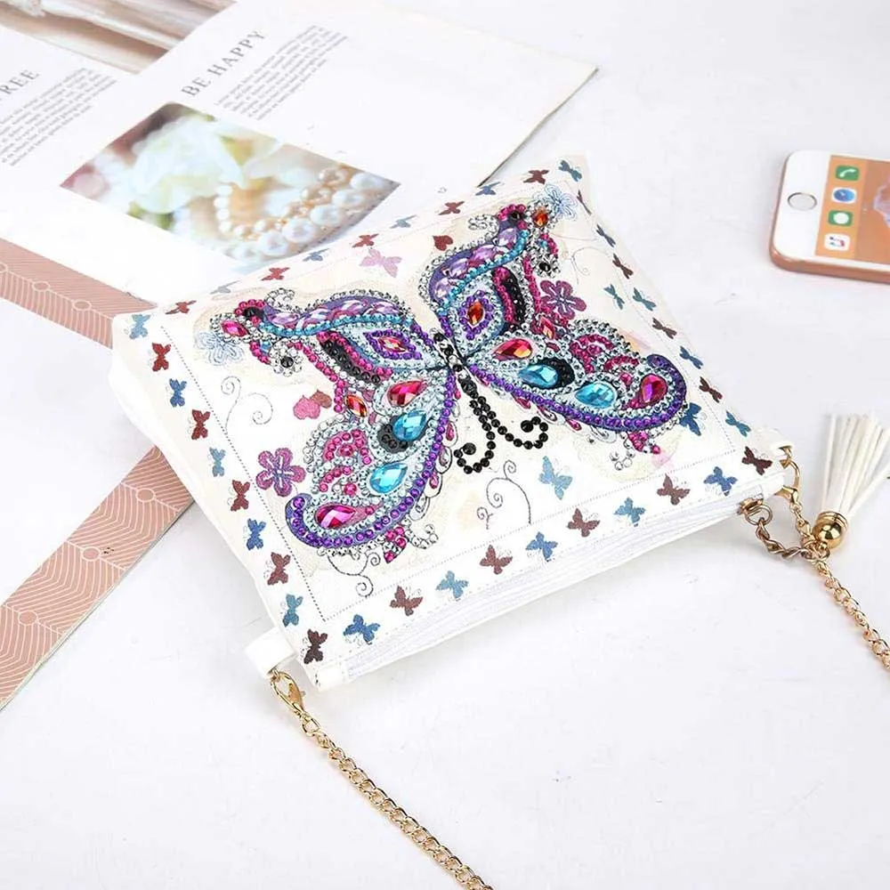 Figured'Art Vlinder polstasje diamond painting tasje PU leer