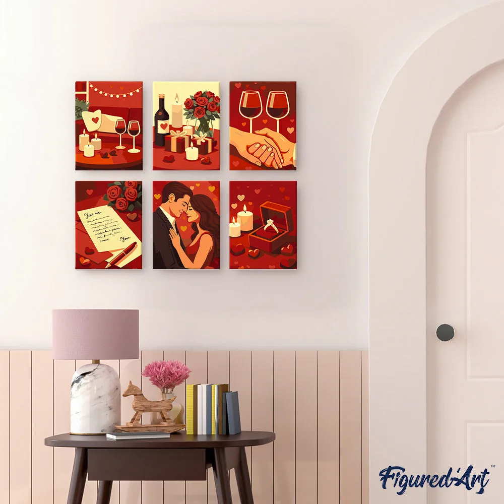 Figured'Art Romantiek en Liefde mini schilderen op nummer 6x15x20