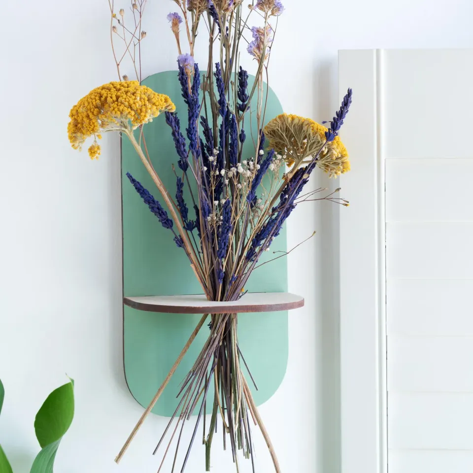 Studio Wald Flower Shelf droogbloemplank Green Wash 30 cm