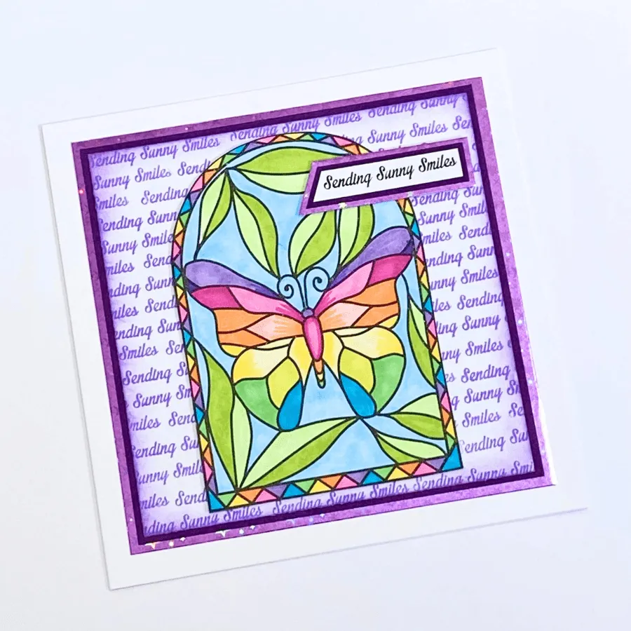 Craft Buddy Stained Glass Butterfly Of Light stempel A6 vlinder