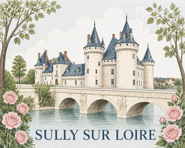 Figured'Art Kasteel van Sully-sur-Loire schilderen op nummer 40x50cm