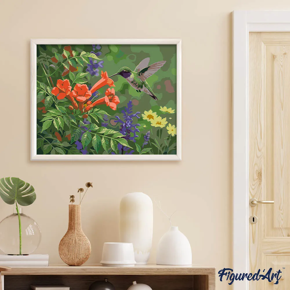 Figured'Art Kolibrieparadijs Schilderen op Nummer 40x50 cm zonder lijst gemiddeld