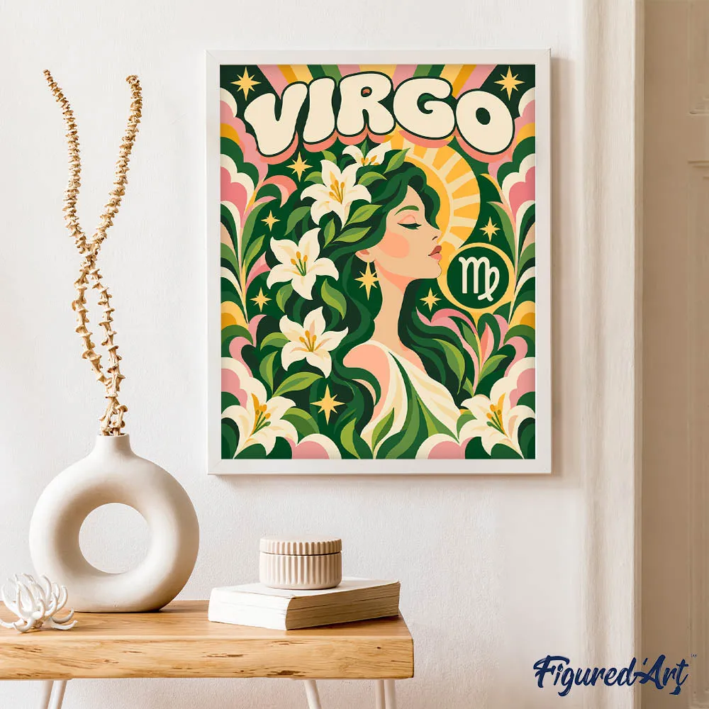 Figured'Art Retro Sterrenbeeld Maagd Schilderen op Nummer 40x50 eenvoudig