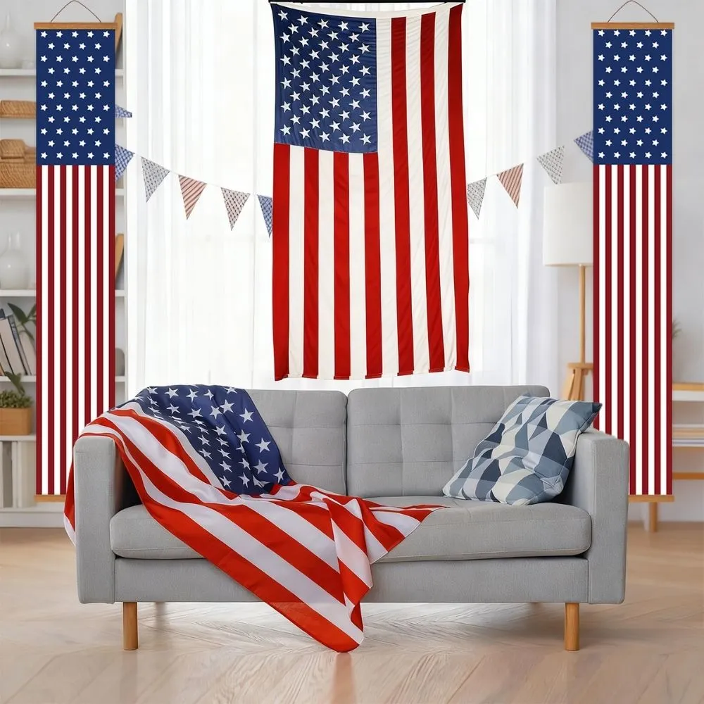 Figured'Art DIY Deur Banners Sterren & Strepen schilderen op nummer 20x120cm