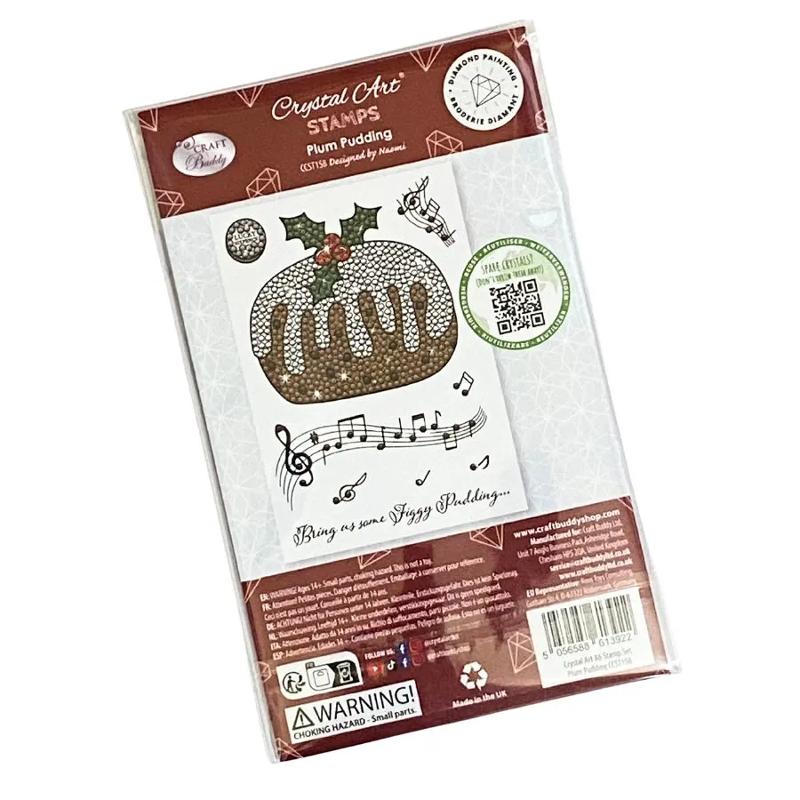 Craft Buddy Crystal Art Plum Pudding A6 stempelset 9 stuks