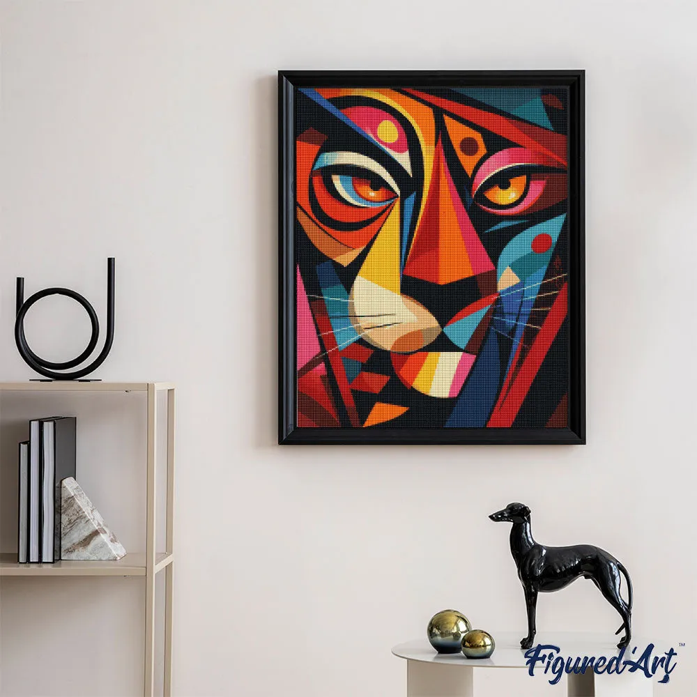 Figured'Art Gedurfd Abstract Tijger 3 diamond painting 40x50 full drill
