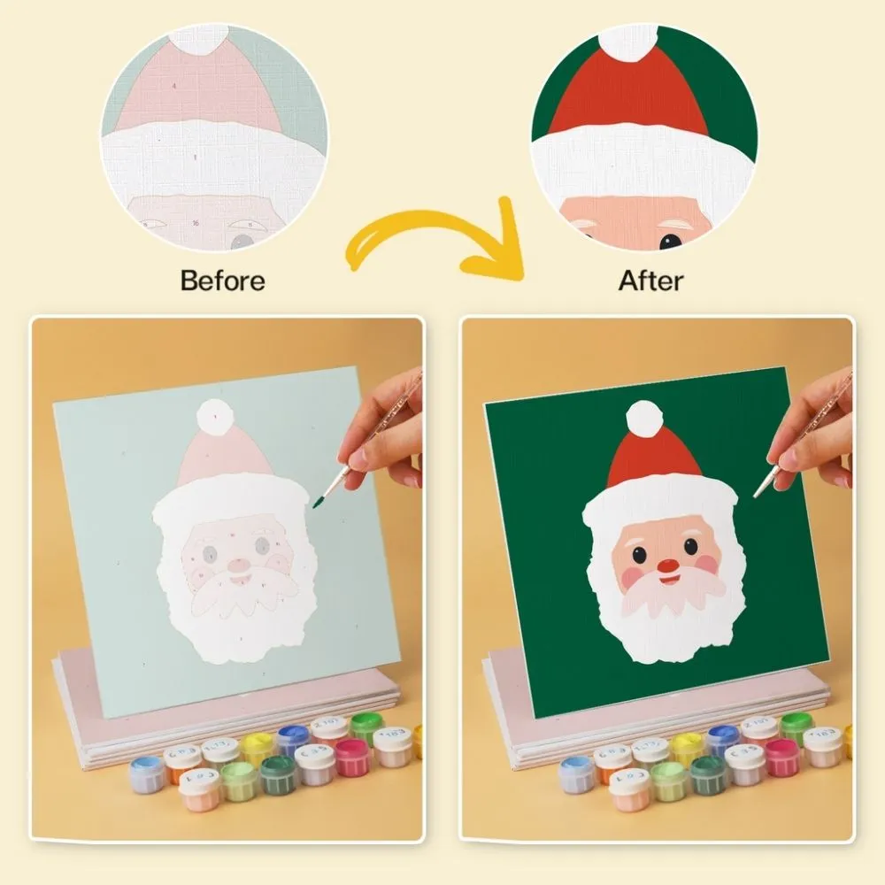 Figured'Art Mini Serie Kerstportretten schilderen op nummer 20x20cm 6 stuks