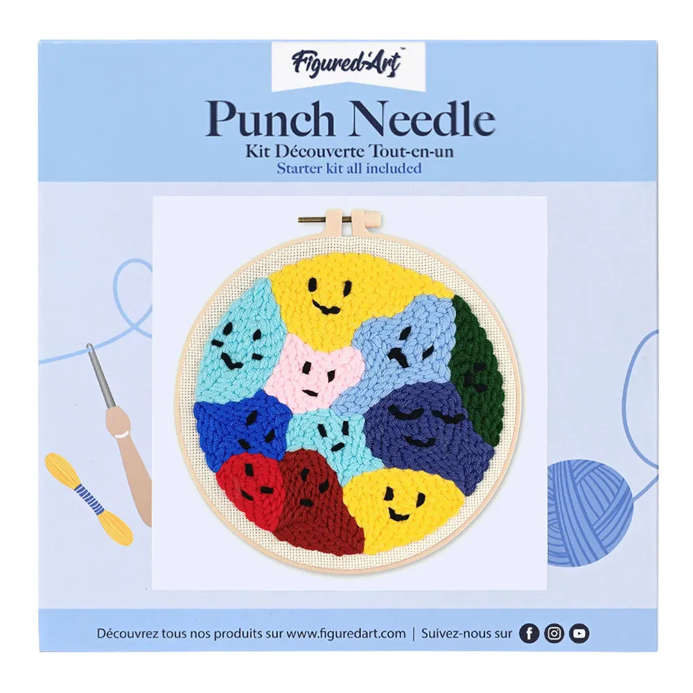 Figured'Art Stemmingen punch needle pakket 20x20cm wol