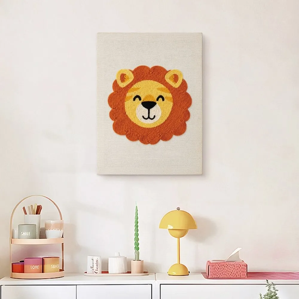 Figured'Art Punch Needle Kleine Leeuw Pakket Katoen met Frame