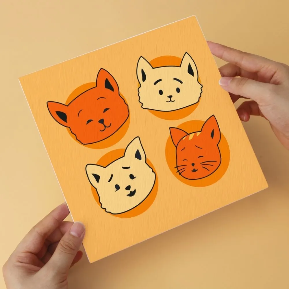 Figured'Art Mini Kattenfeestje schilderen op nummer 20x20 cm 6 stuks beginners