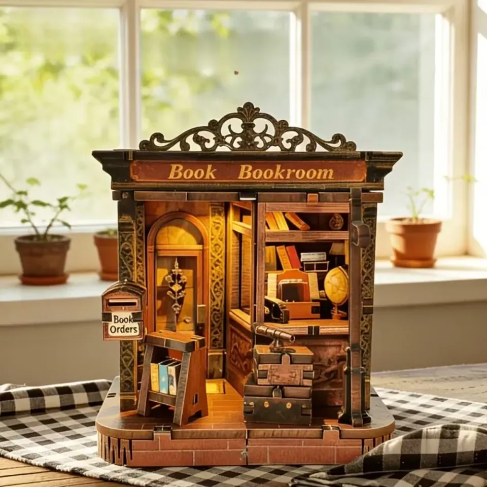 Figured'Art Papieren Toevluchtsoord miniatuurhuisje 92 stuks met LED