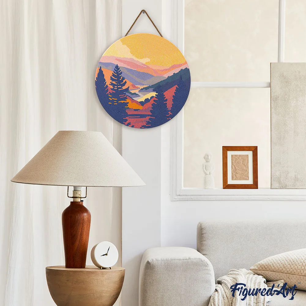Figured'Art Herfstvallei diamond painting hout 30 cm