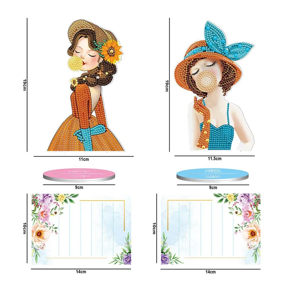 Figured'Art Vrouwen notitiehouder diamond painting set 2 stuks