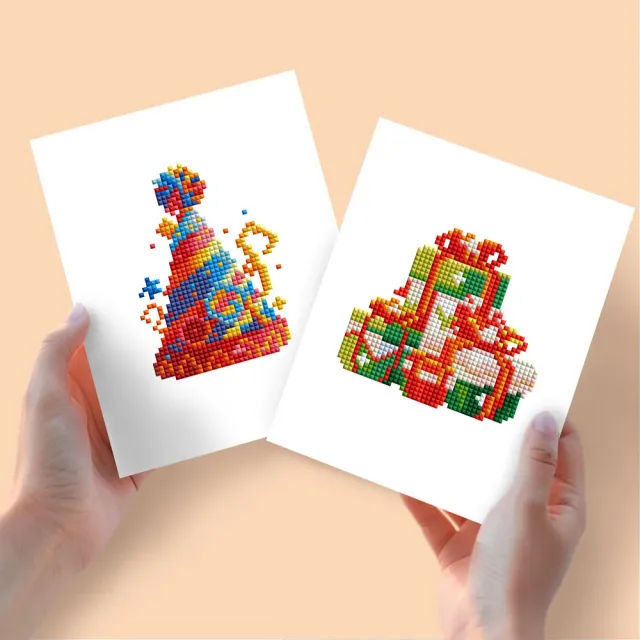 Figured'Art Dranken en Feestelijke Kronen diamond painting 15x20cm 2 stuks