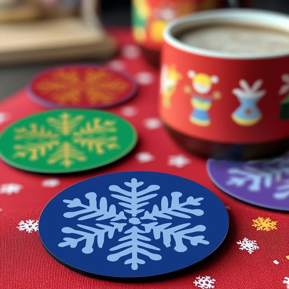 Figured'Art Sneeuwvlok onderzetters schilderen op nummer 4st 10cm