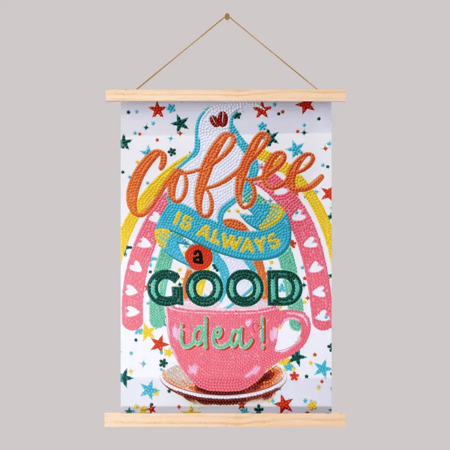 Craft Buddy Crystal Art Coffee scroll diamond painting 20x30 mini