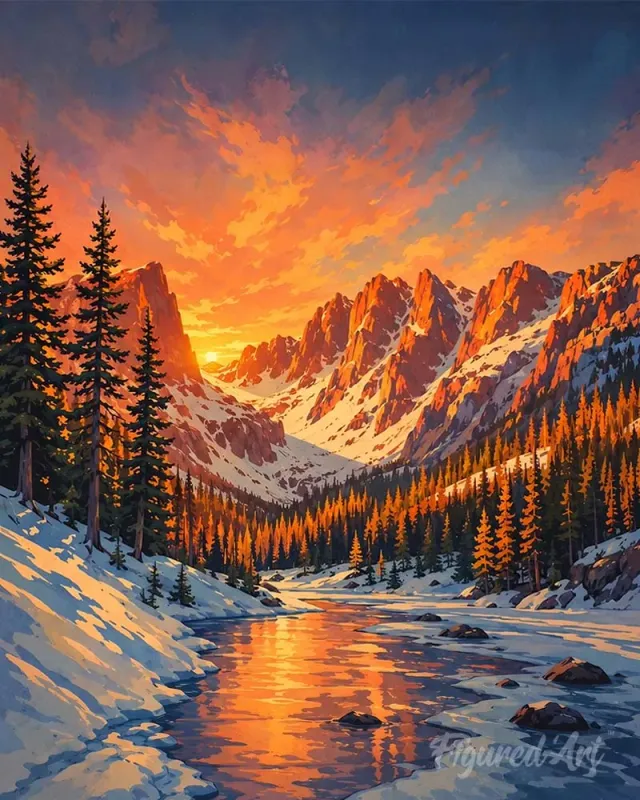 Figured'Art Rocky Mountain diamond painting 40x50 Colorado