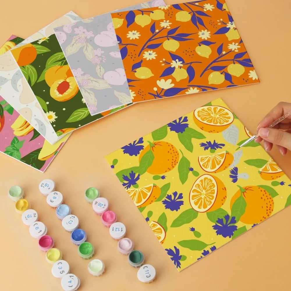 Figured'Art Fruitpatroon schilderen op nummer 6 stuks 20x20cm