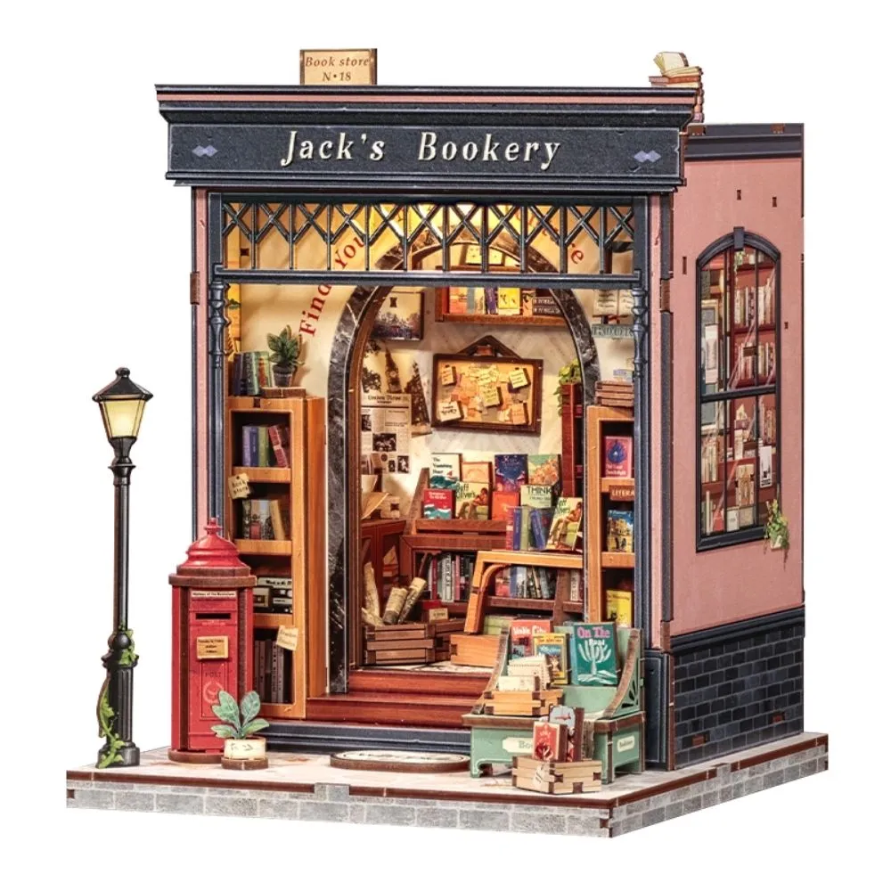 Figured'Art Jacks Boekwinkel miniatuurhuisje 20x15,8cm met led