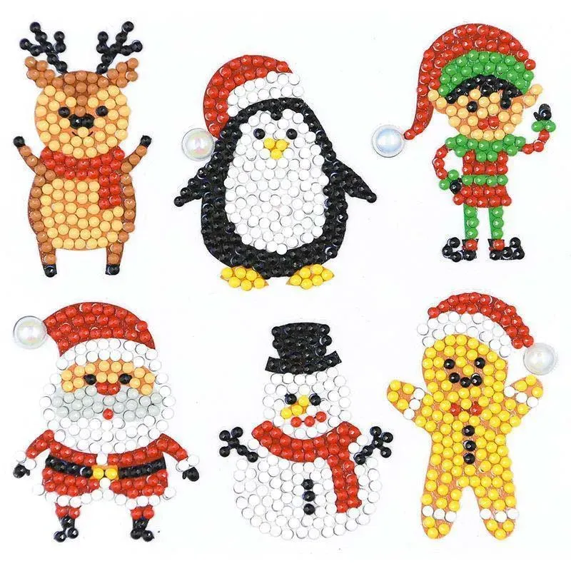 Figured'Art Diamond Painting Stickers Kerstset 2 met 6 stickers