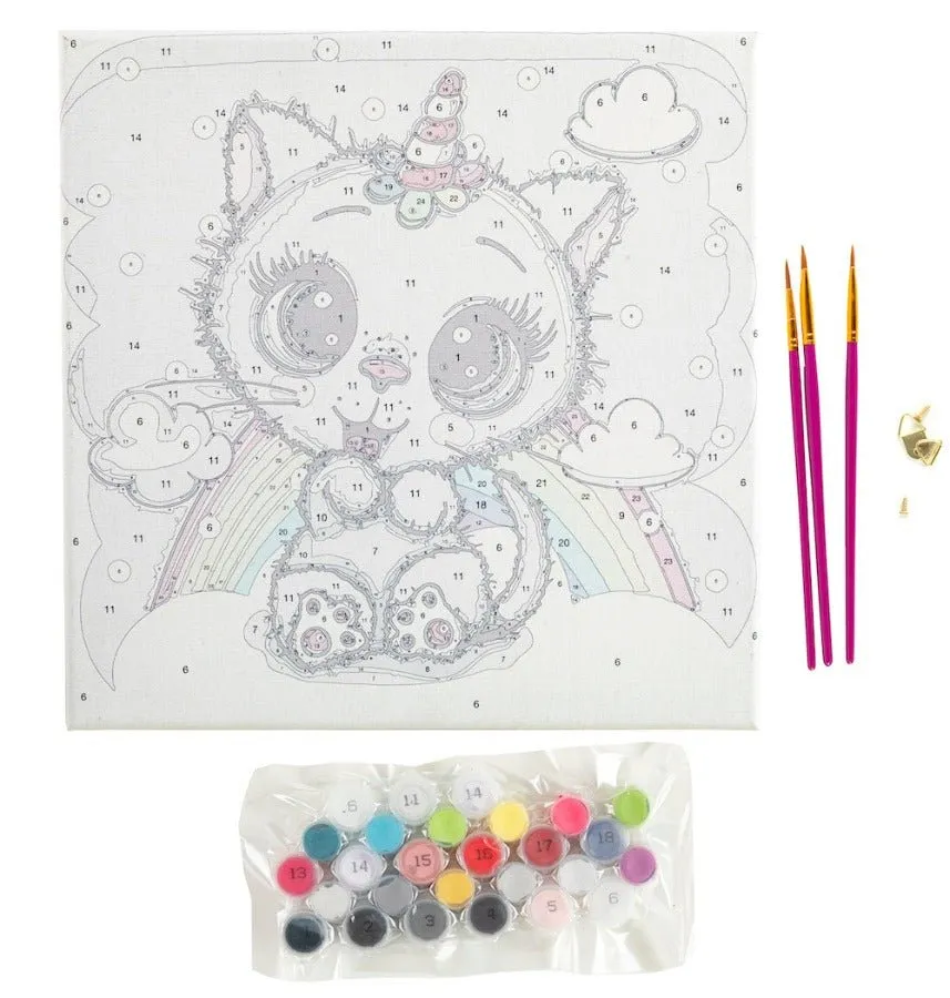 Paint by Numb3rs Kitten Rainbow schilderen op nummer 30x30cm