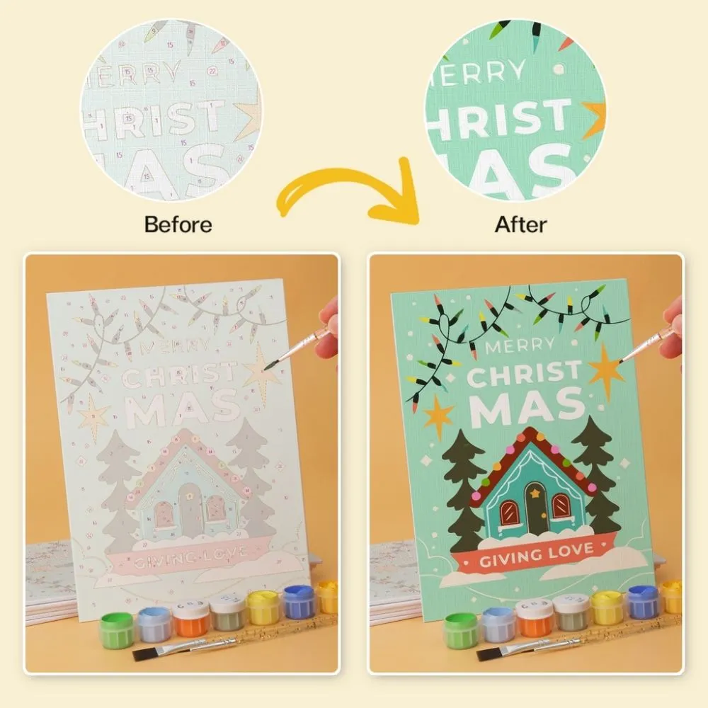 Figured'Art Mini Serie Kerstmis in mint schilderen op nummer 6 stuks