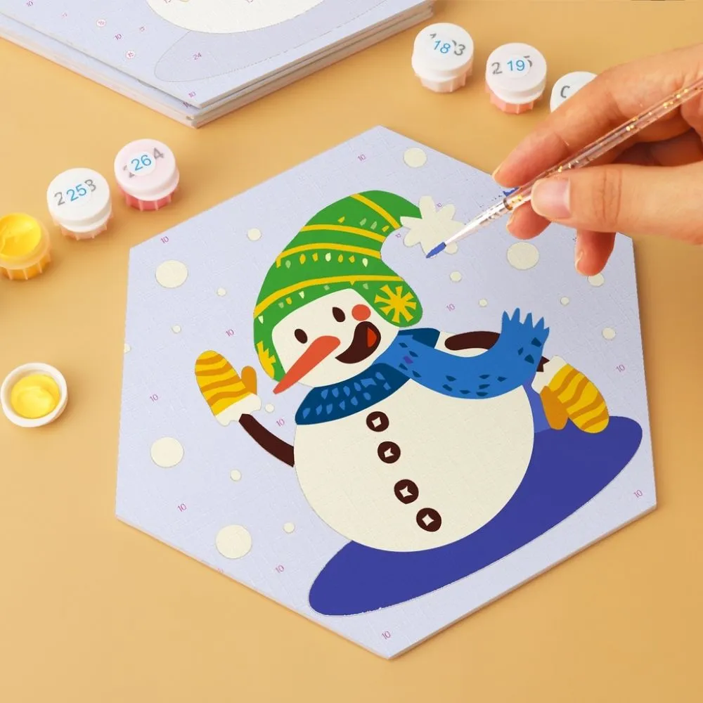 Figured'Art Mini Serie IJzige Vriendjes schilderen op nummer 6 stuks winter