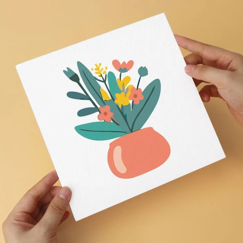 Figured'Art Mini Serie Minimalistische boeketten schilderen op nummer 20x20cm 6 stuks