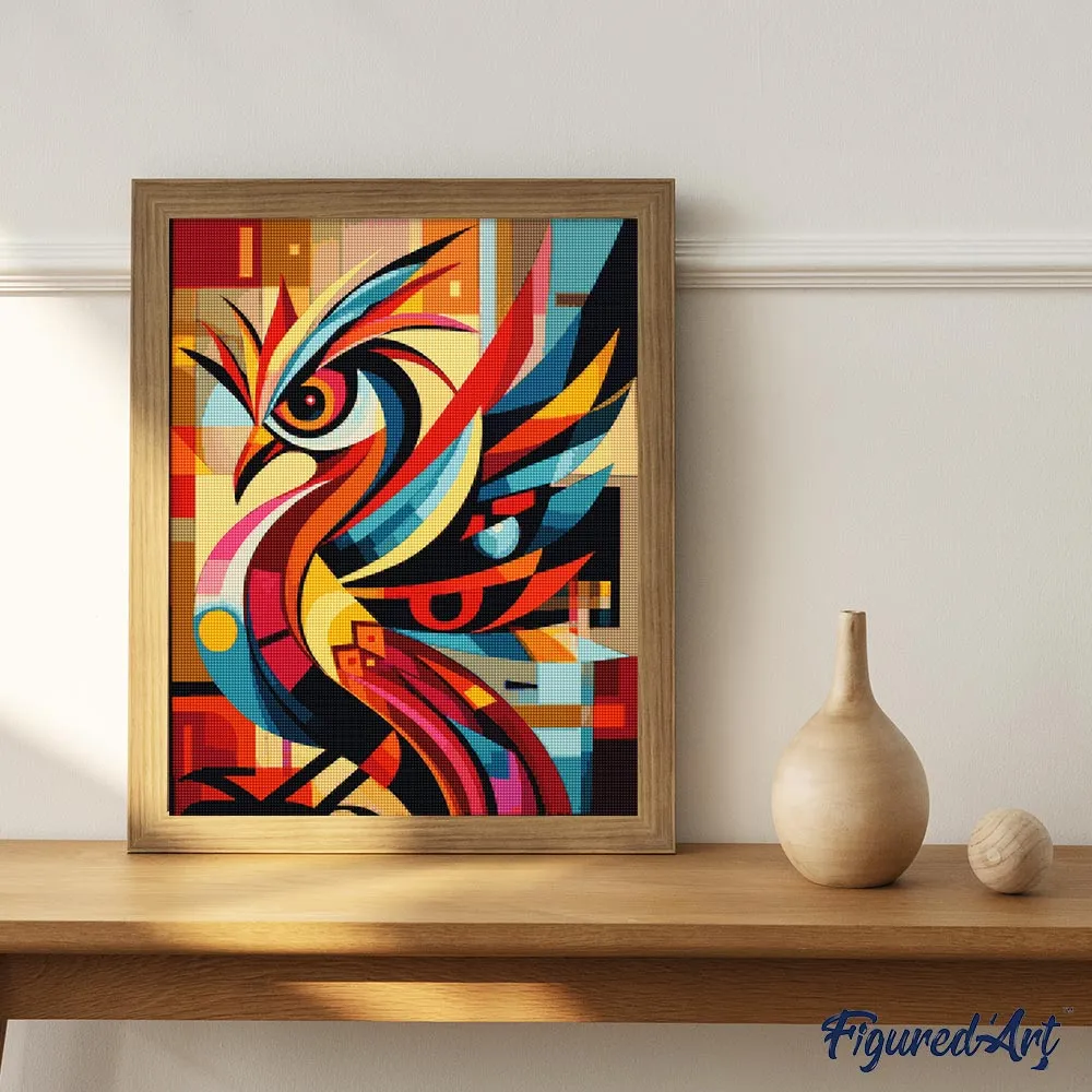 Figured'Art Gedurfd Abstract Vogel diamond painting 20x25 cm full