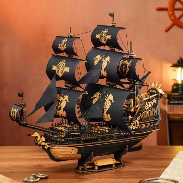Figured'Art Zeepaardschip 3D puzzel hout 603 stukjes schip