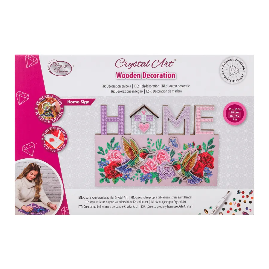 Craft Buddy Home Sign diamond painting decoratie hout ijsvogel