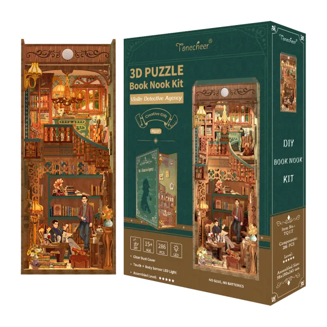 Figured'Art Viool Detectivebureau book nook 286 delen met licht
