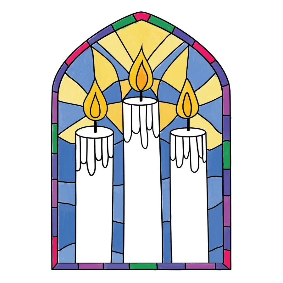 Craft Buddy Twinkling Candles stained glass stempel kaarsen A6