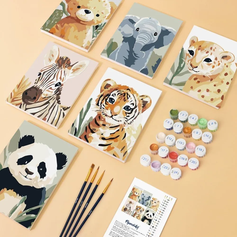 Figured'Art Wildlife Portretten mini schilderen op nummer 15x20 cm