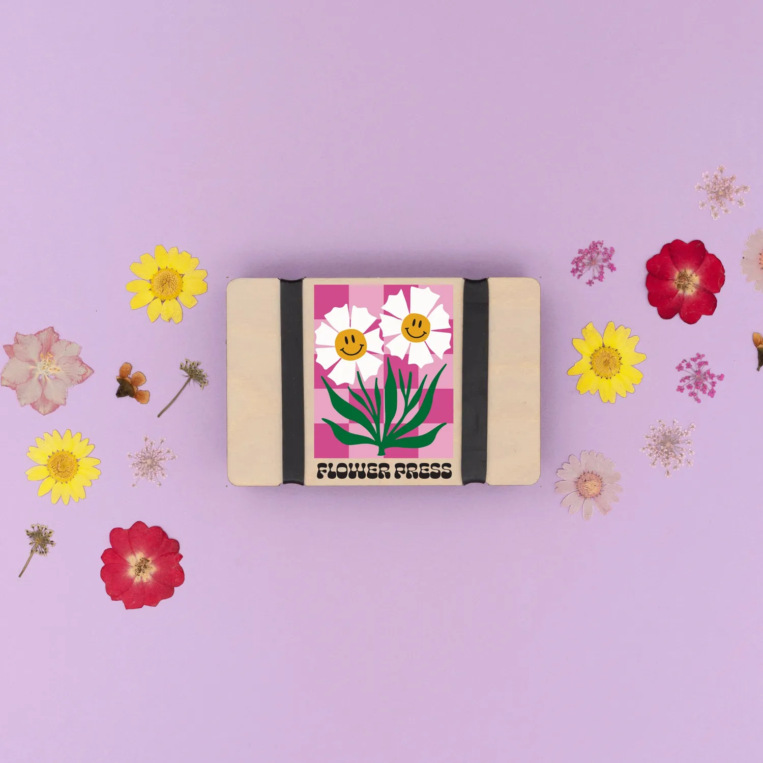 Studio Wald Pocket Flower Press bloemenpers Pink Happy Flower