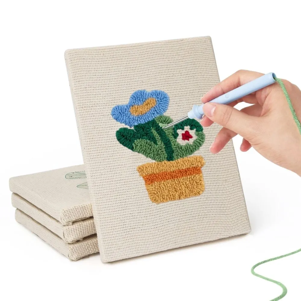 Figured'Art Botanische Sfeer punch needle set 20x30 cm 4 stuks